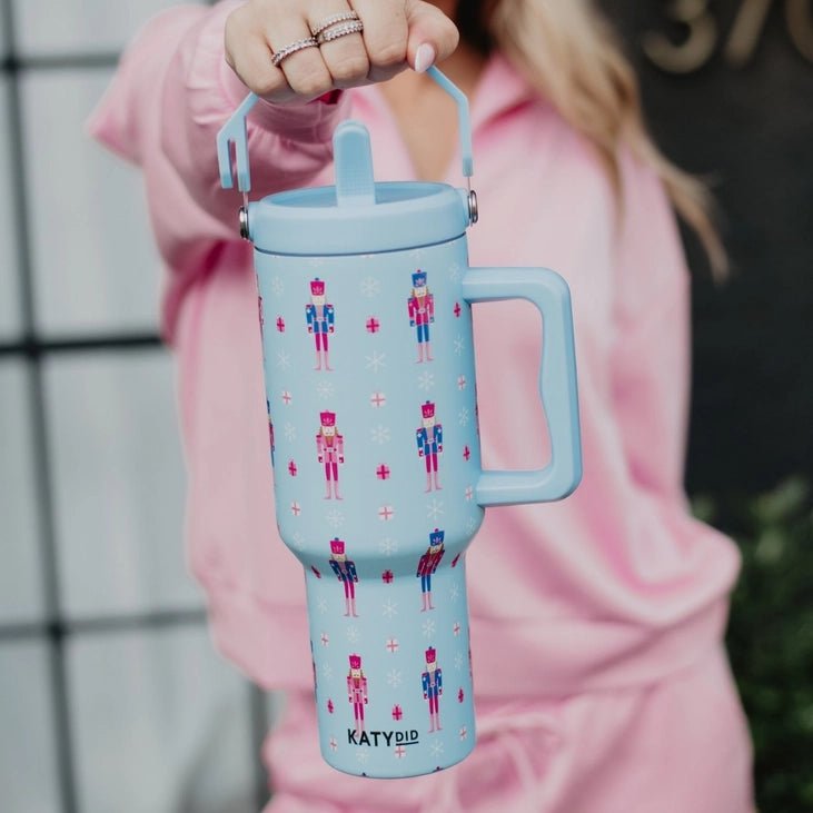 Nutcracker Light Blue Christmas 38 OZ Tumbler