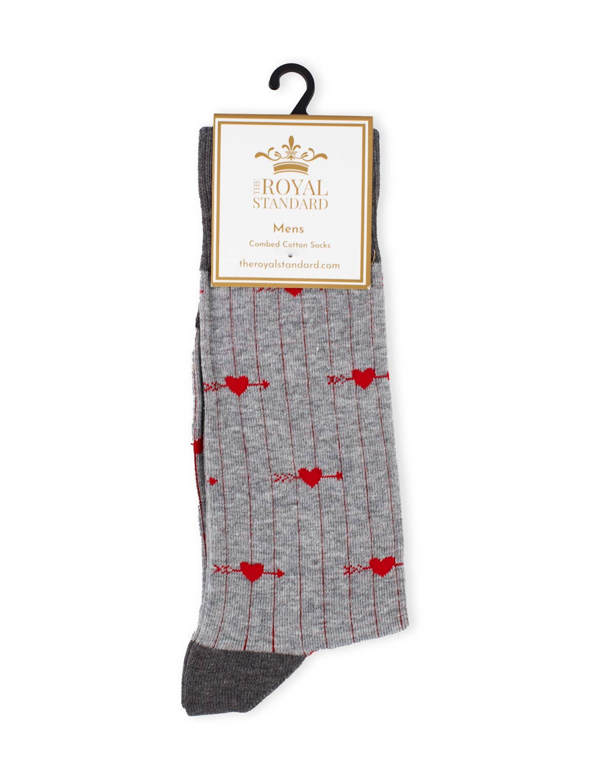Men's Cupid Arrow Socks Gray/Red One Size