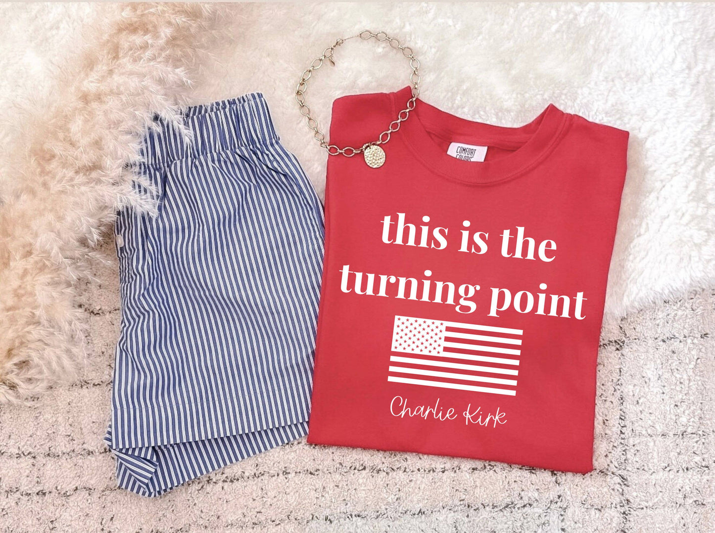 Charlie Kirk this is the turning point tee sweatshirt (red)