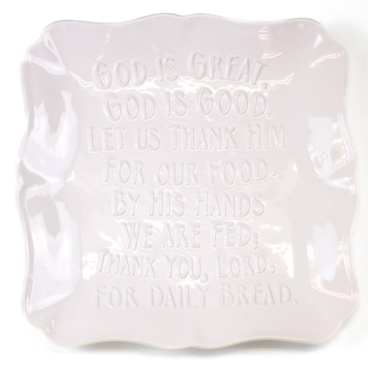God is Great Square Platter White 11.5x11.5