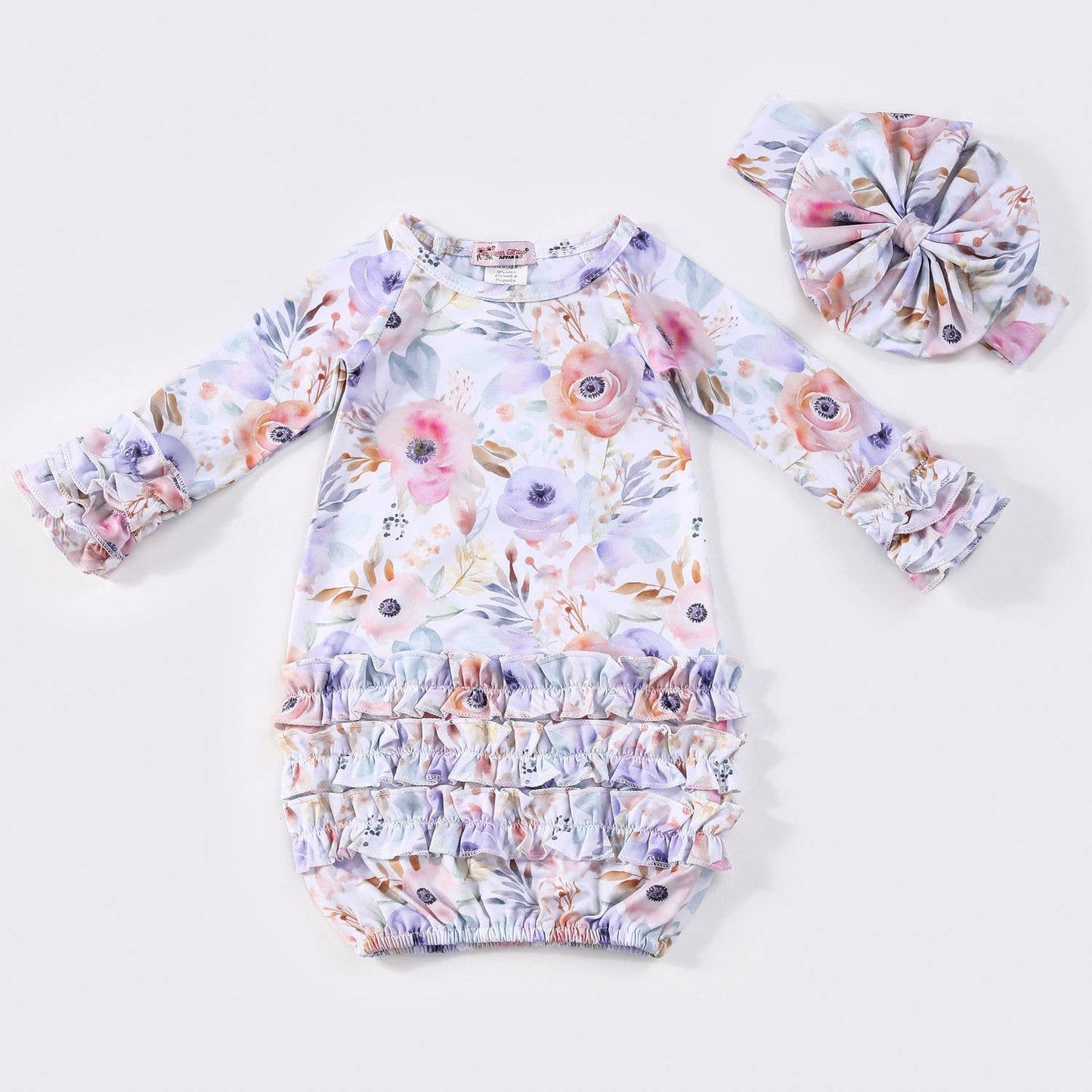 Watercolor Wispy Baby Gown