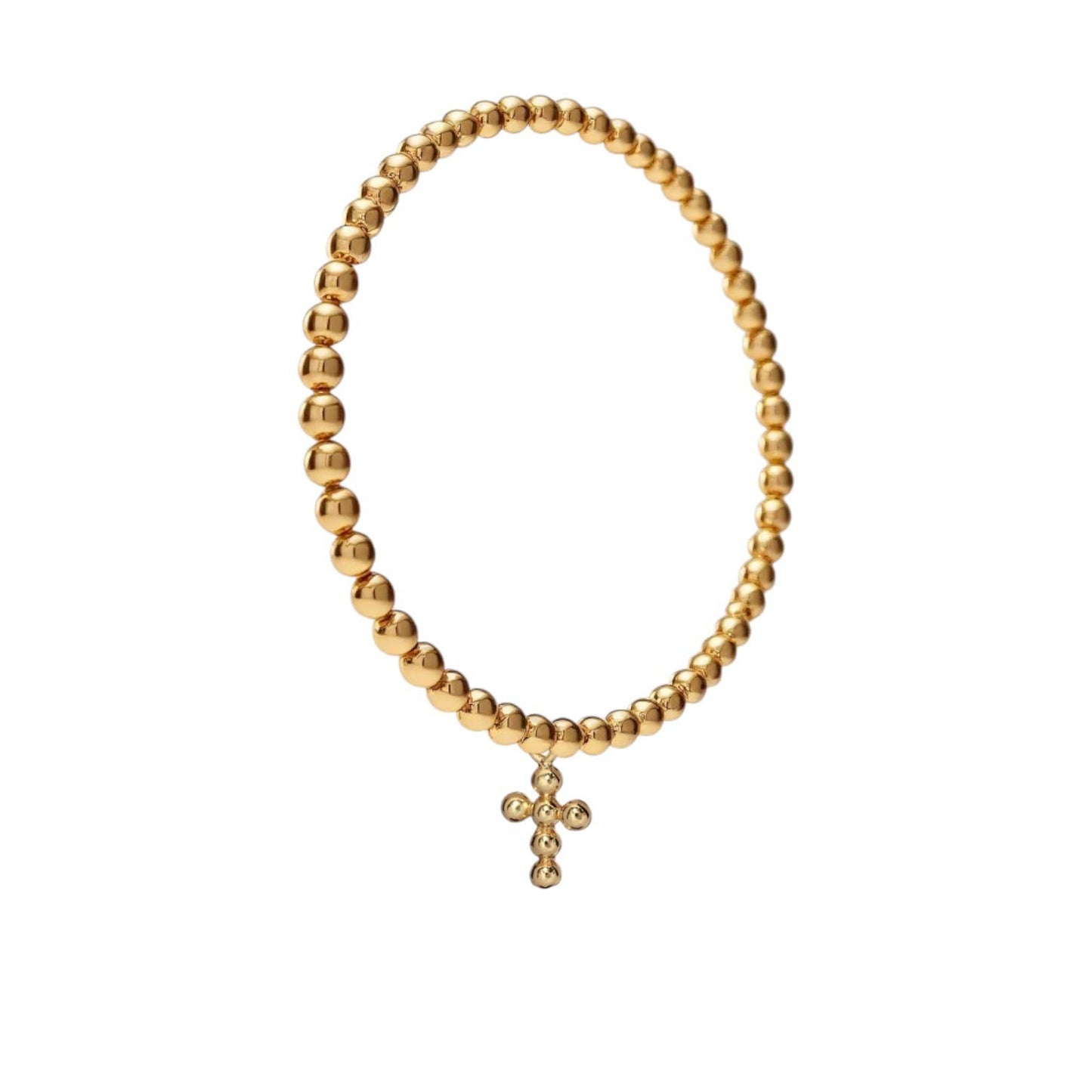 BUBBLE CROSS | Charm and Gold Filled Ball Beads Bracelet
