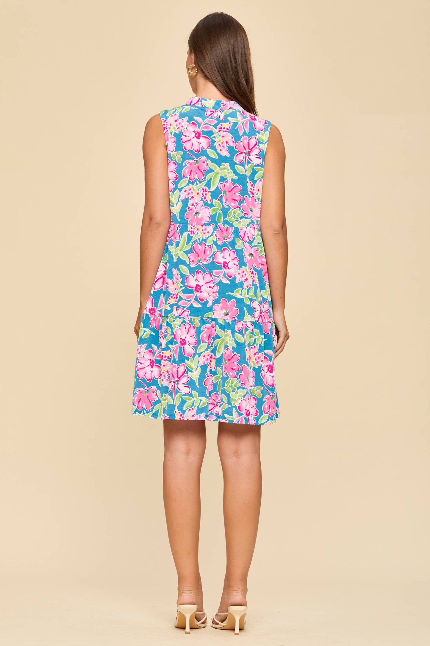 Floral Wrinkle-Free Tiered Lizzy Dress