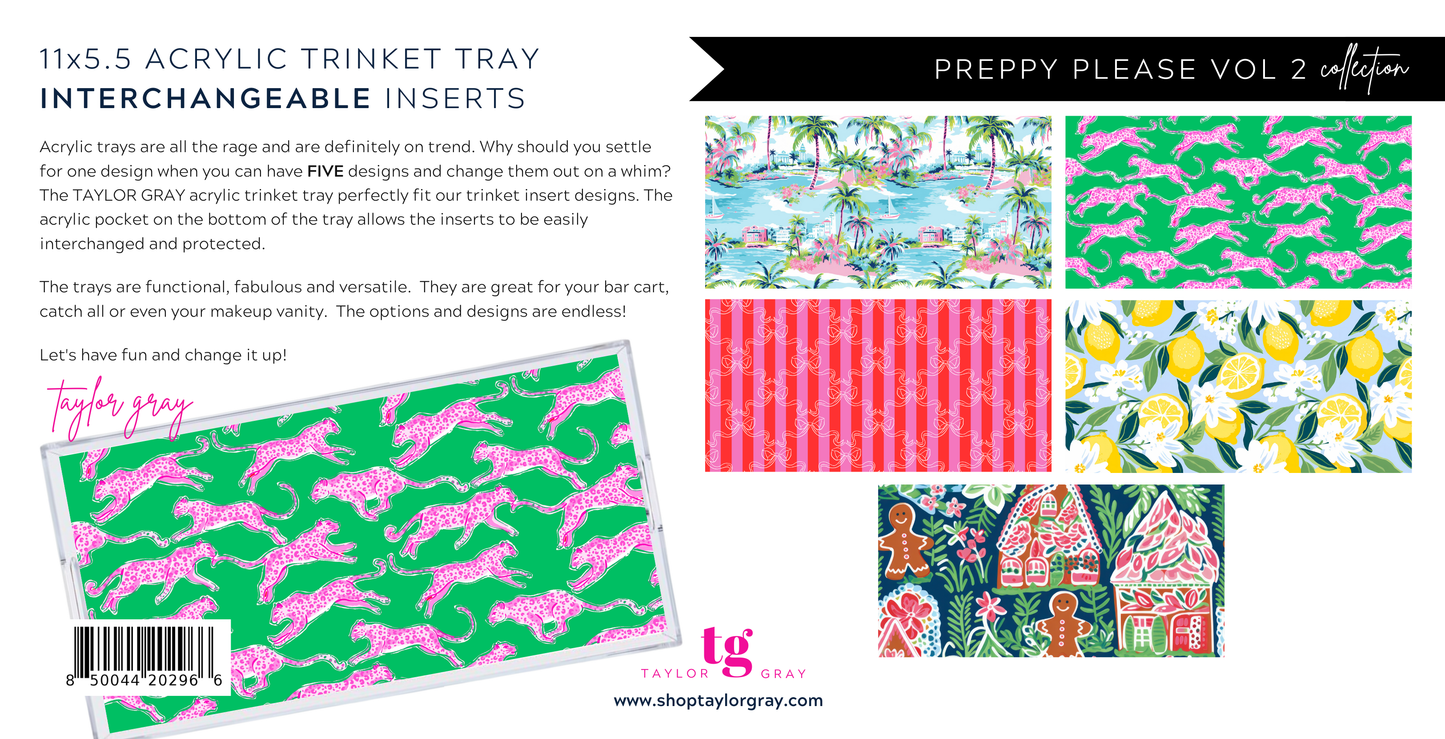 5.5x11 PREPPY PLEASE VOL 2 trinket tray insert set of 5