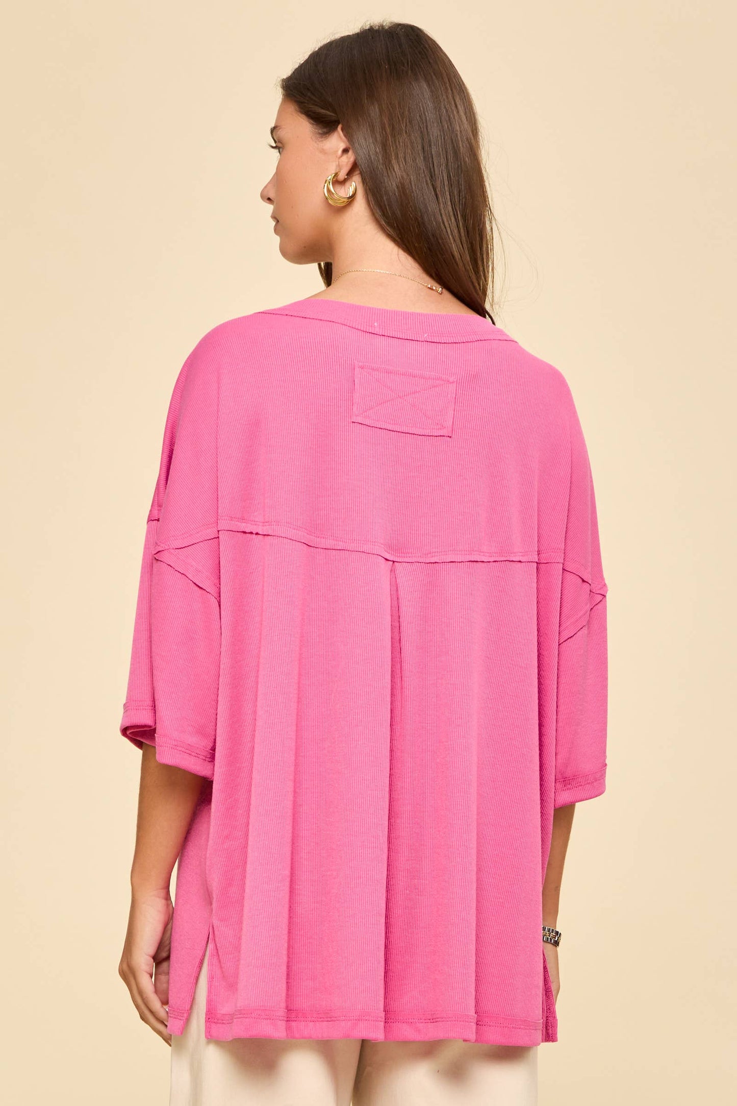 Baby Ribbed Boyfriend Knit Top