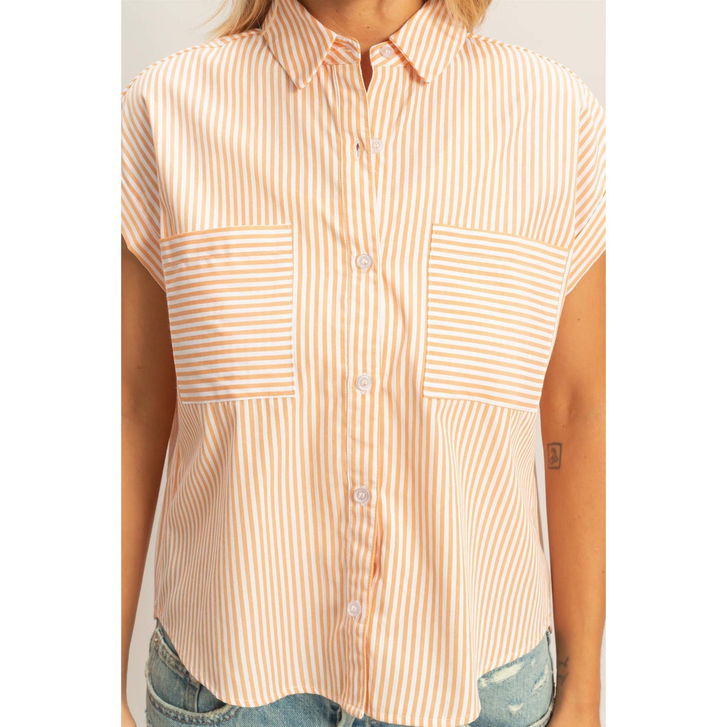 Button-Up Striped Shirt