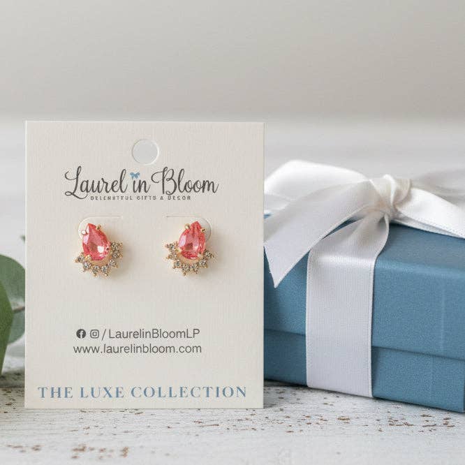 Eliza Crystal Teardrop Studs (Pastels)