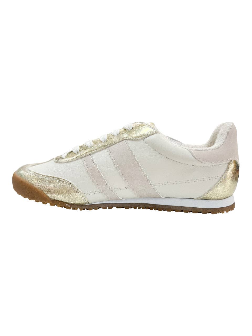 Madrid Sneaker in Beige and Gold