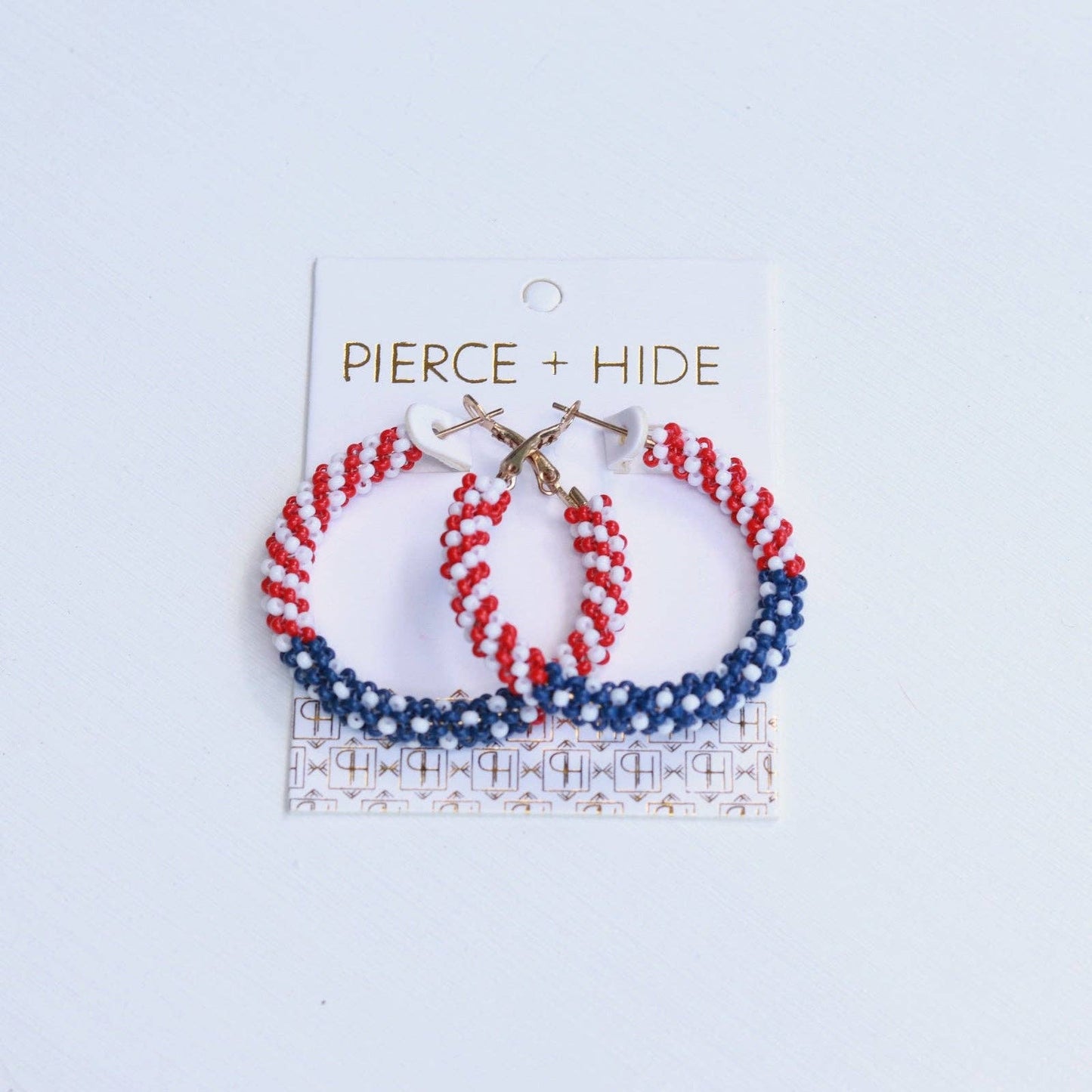 Custom Patriotic Beaded Hoop Earring| 4th of July Earrings