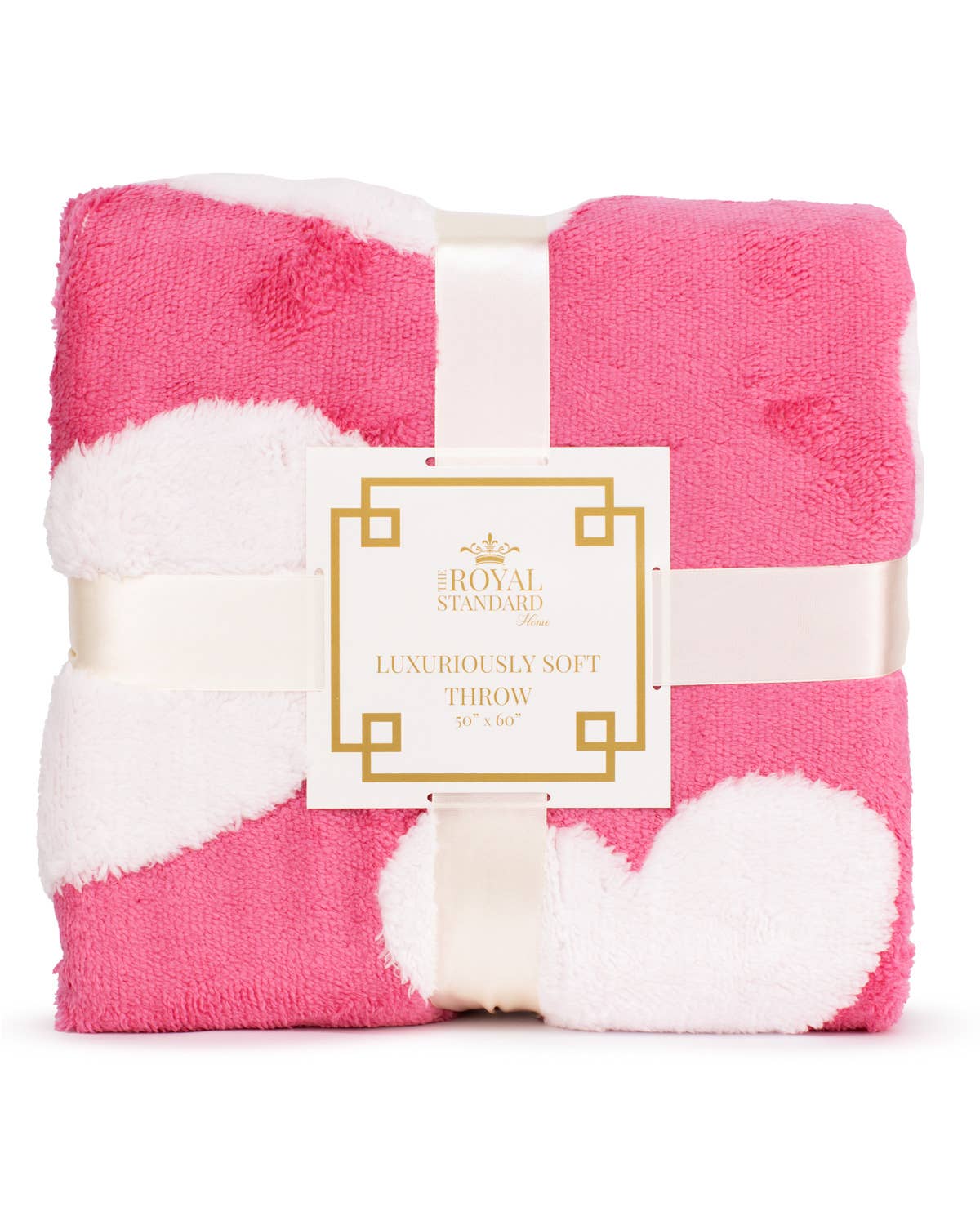 Follow Your Heart Throw Pink/White 50x60