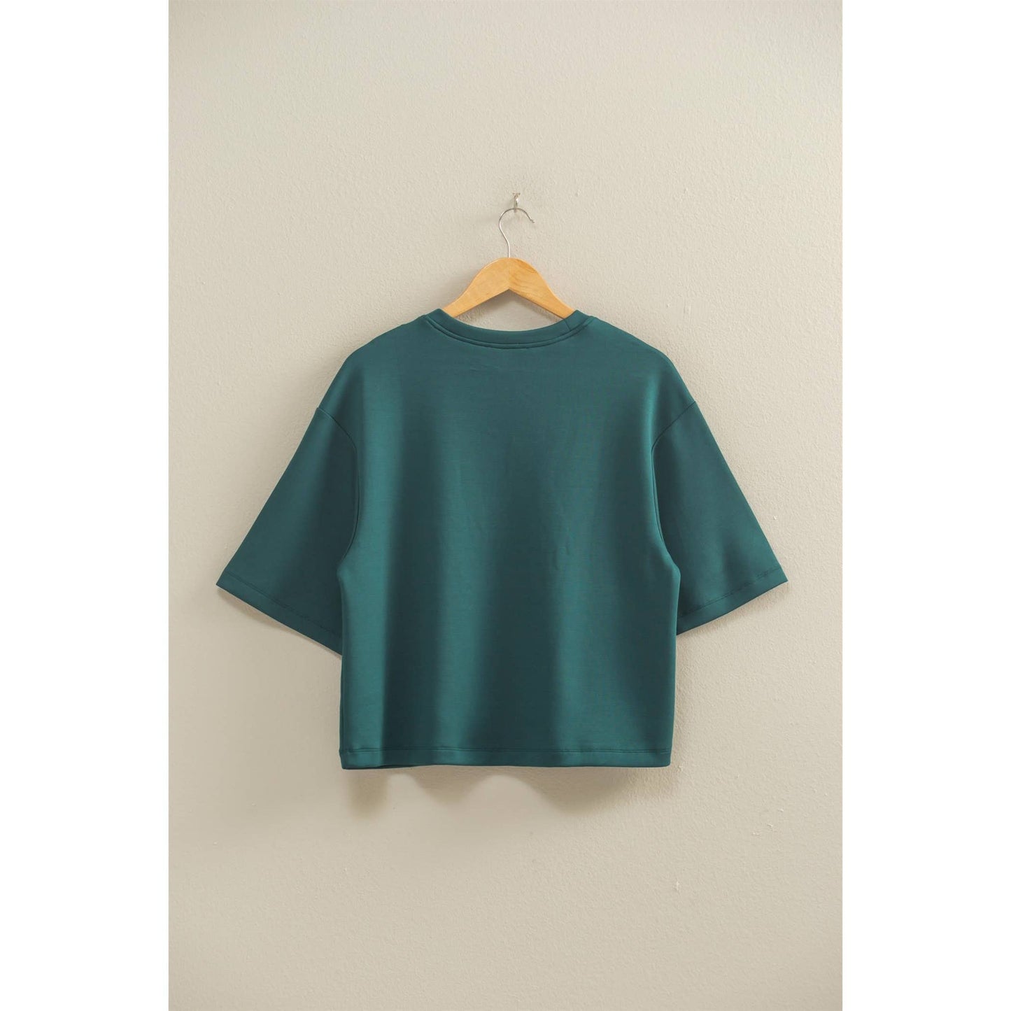 Double Knit Drop Shoulder Everyday Basic Top
