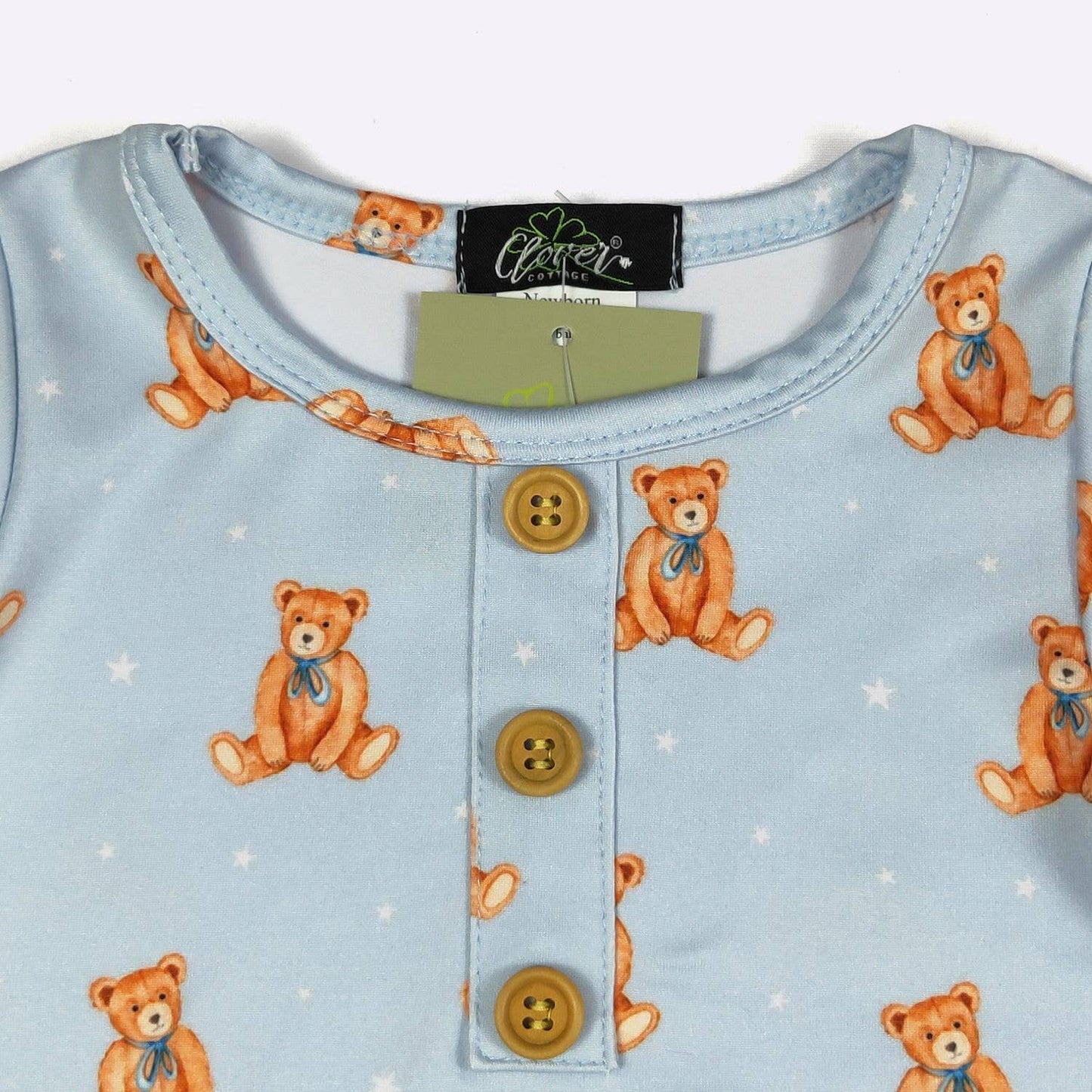 Blue Teddy Mini Baby Knotted Gown