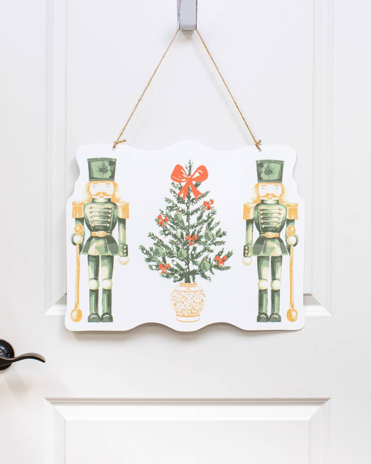 Watercolor Nutcracker Door Hanger Green/Multi 19.75x15