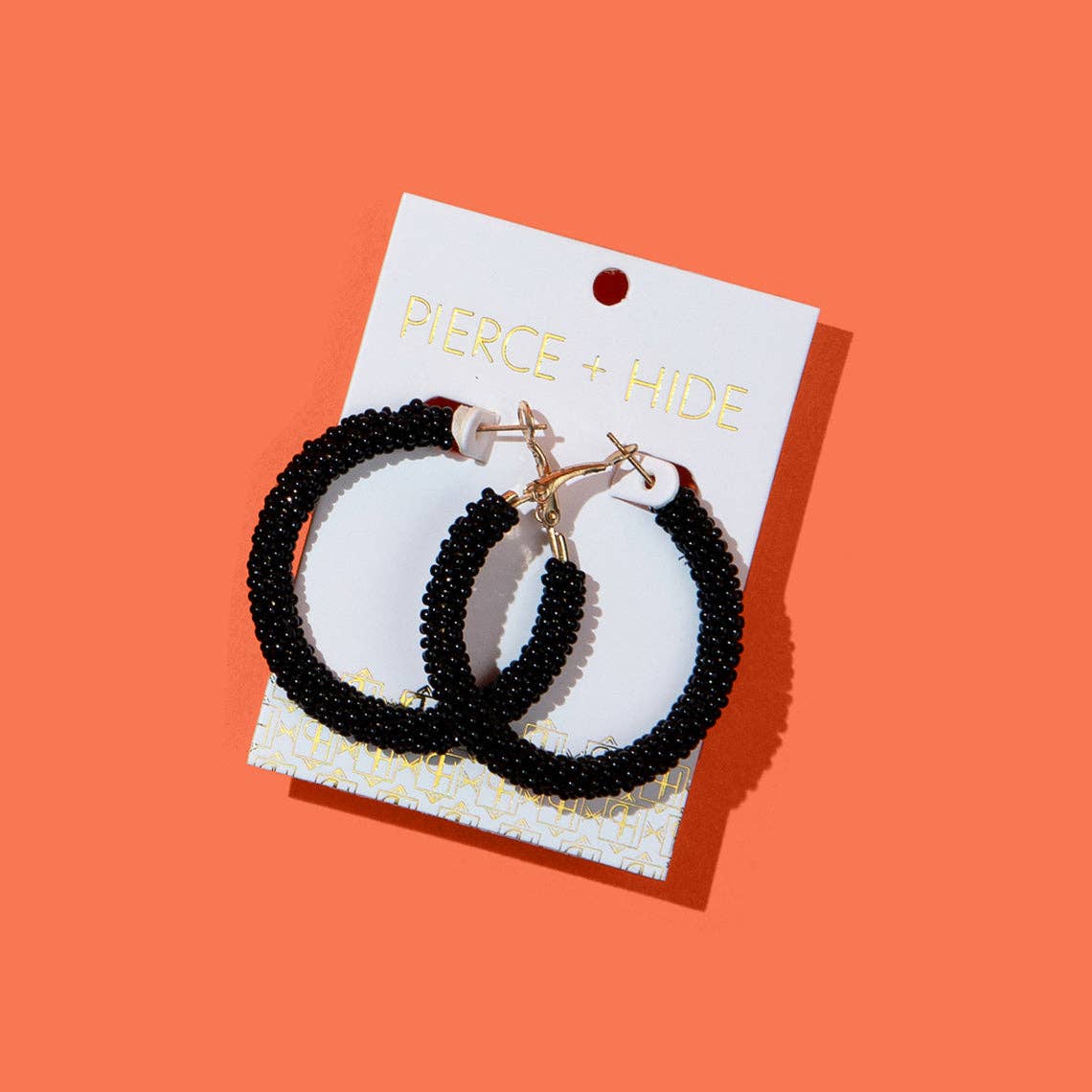 Custom Solid Beaded Hoop Earrings | Colored Hoop