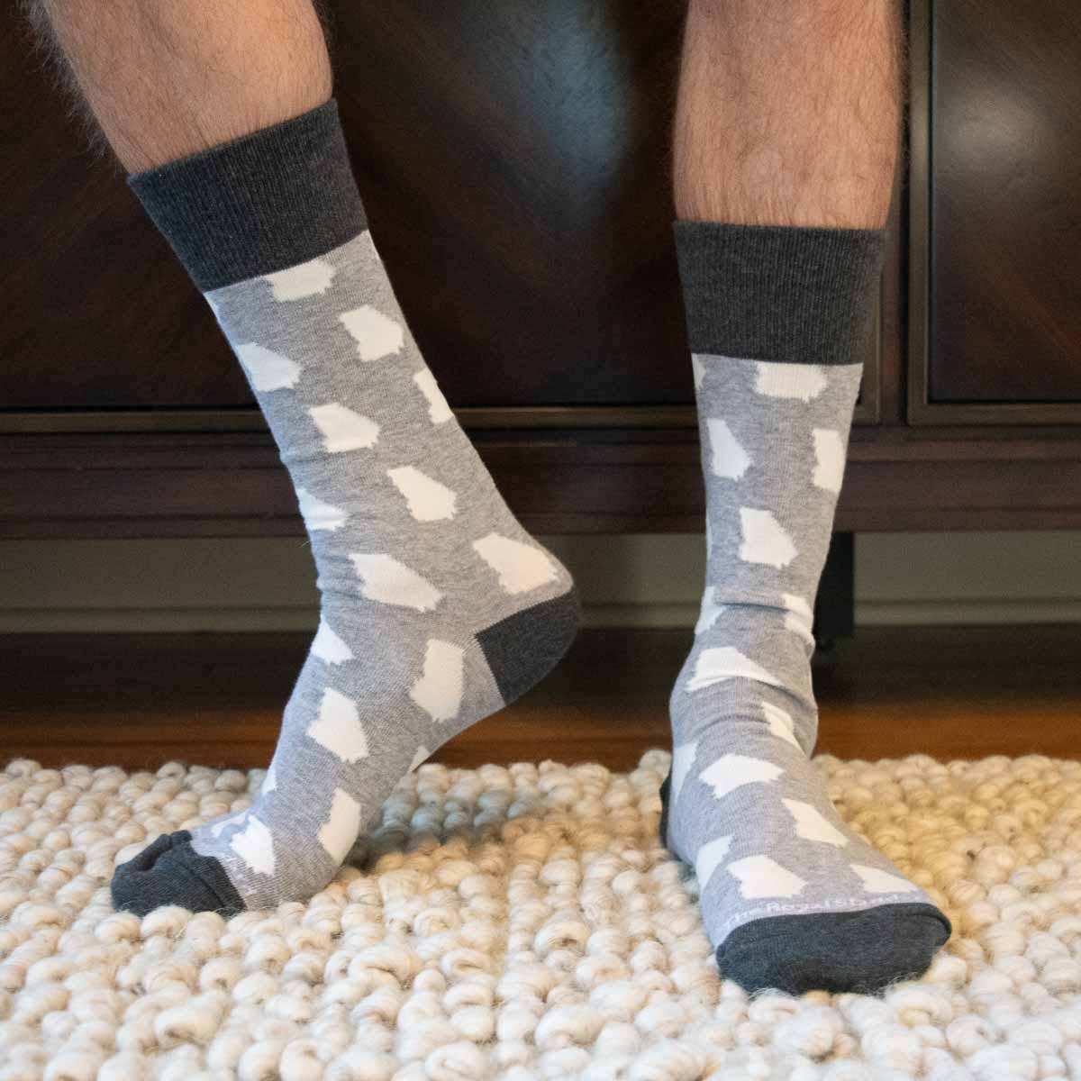 Men's Georgia Socks Gray/White One Size