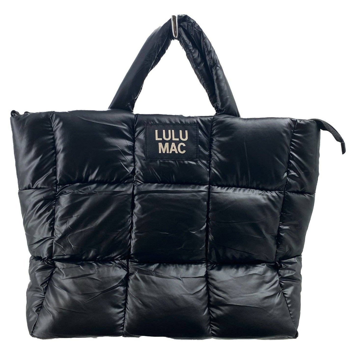 MP-8273 Large Puffer Metallic Handbag- Matte Black