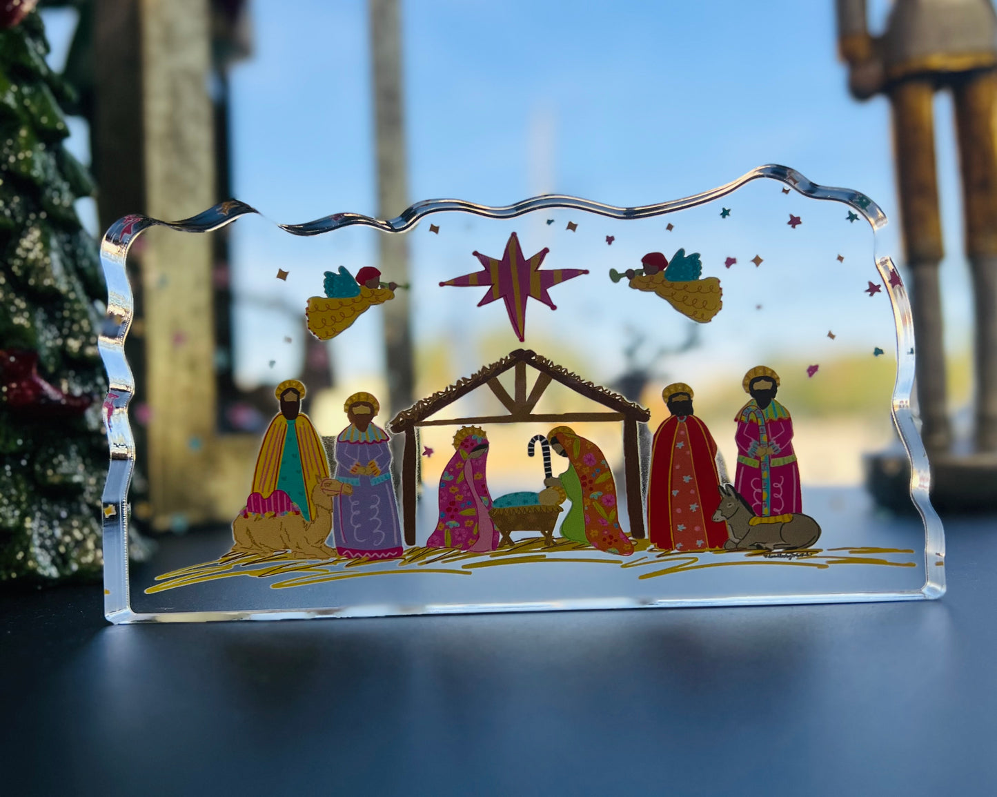 Colorful Nativity Large Acrylic Set