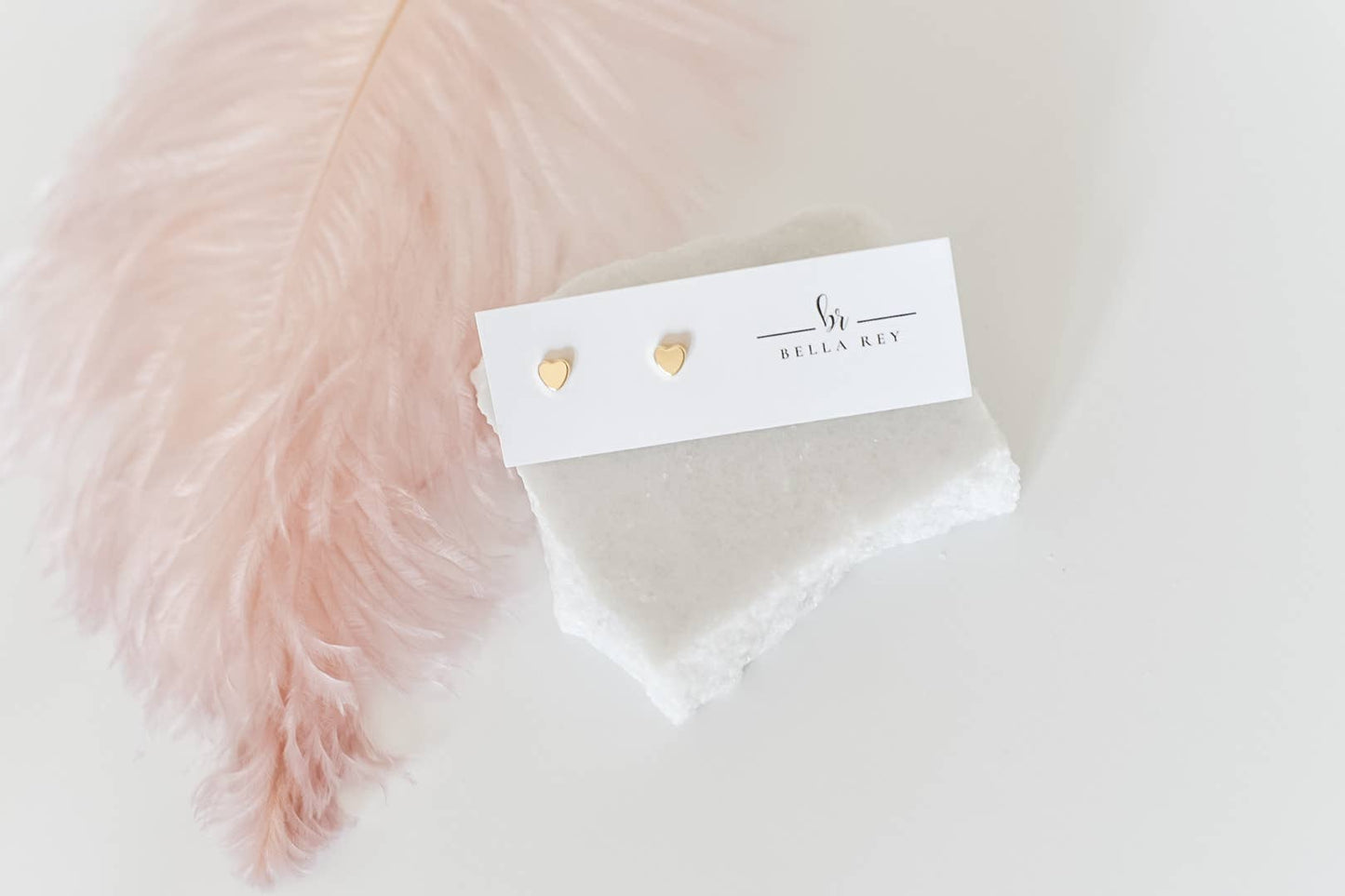 The Corley 18k gold plated heart stud earrings