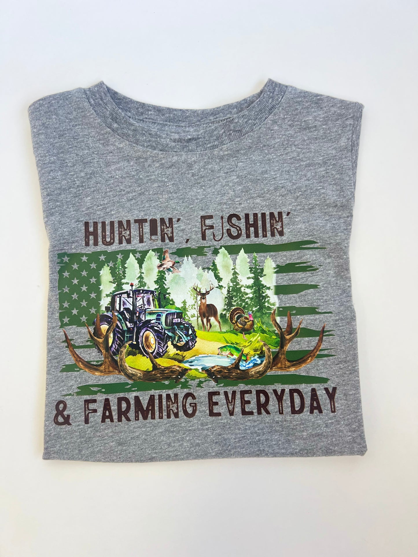 Hunting Fishing Farming Toddler shirt