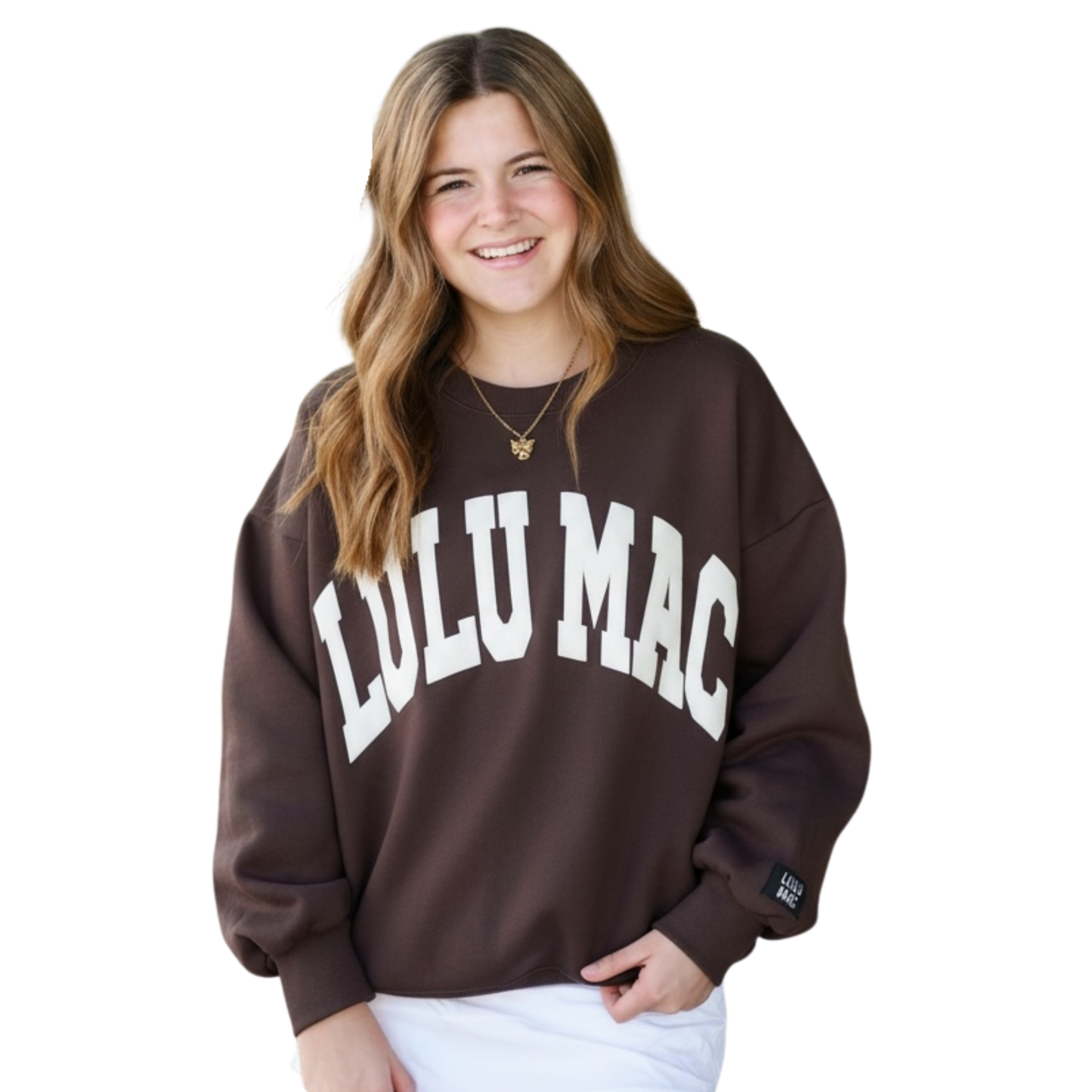 Lulu Mac Sweatshirt Brown/White- Puff