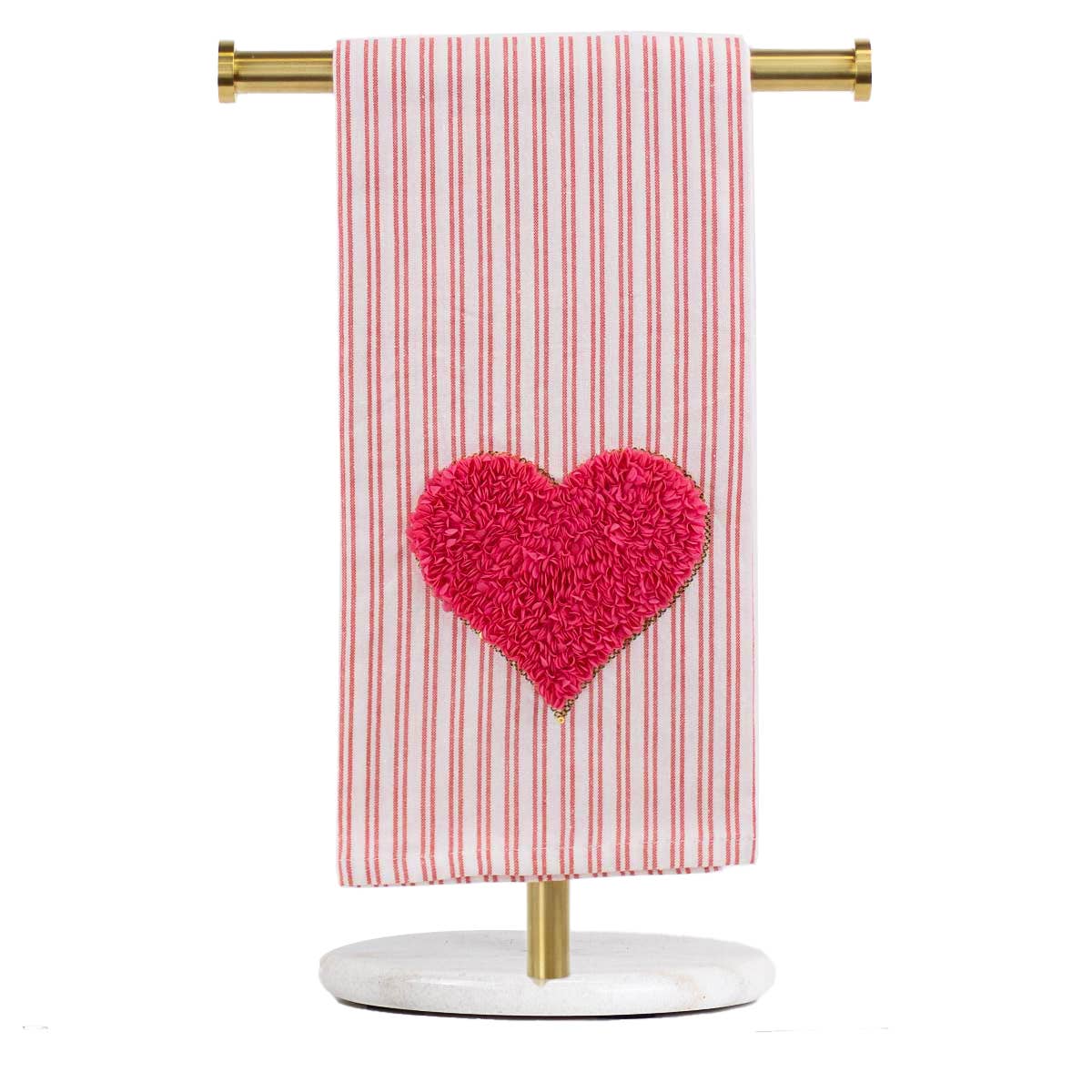 Heart To Heart Hand Towel White/Pink/Red 20x28