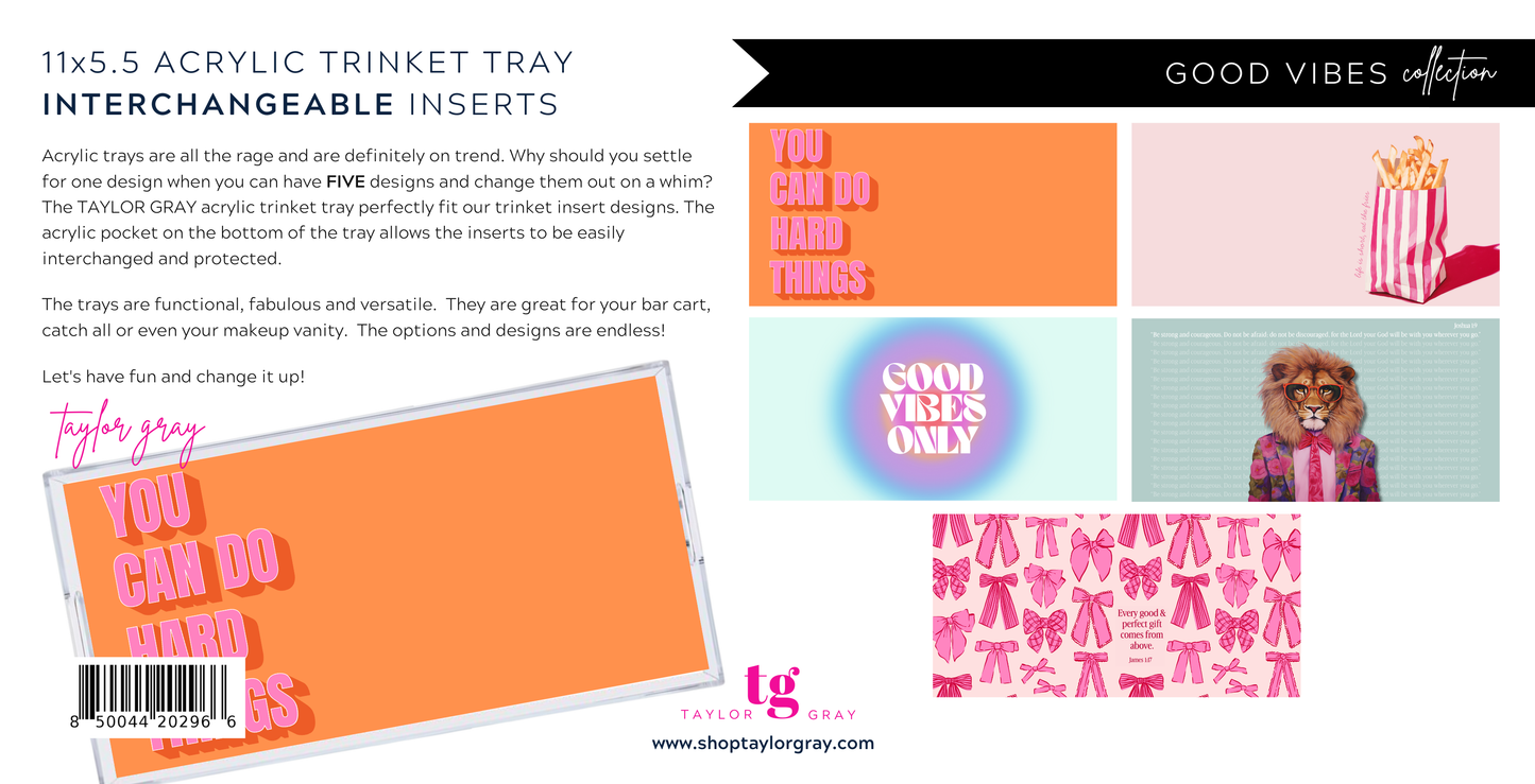 5.5x11 GOOD VIBES trinket tray insert set of 5