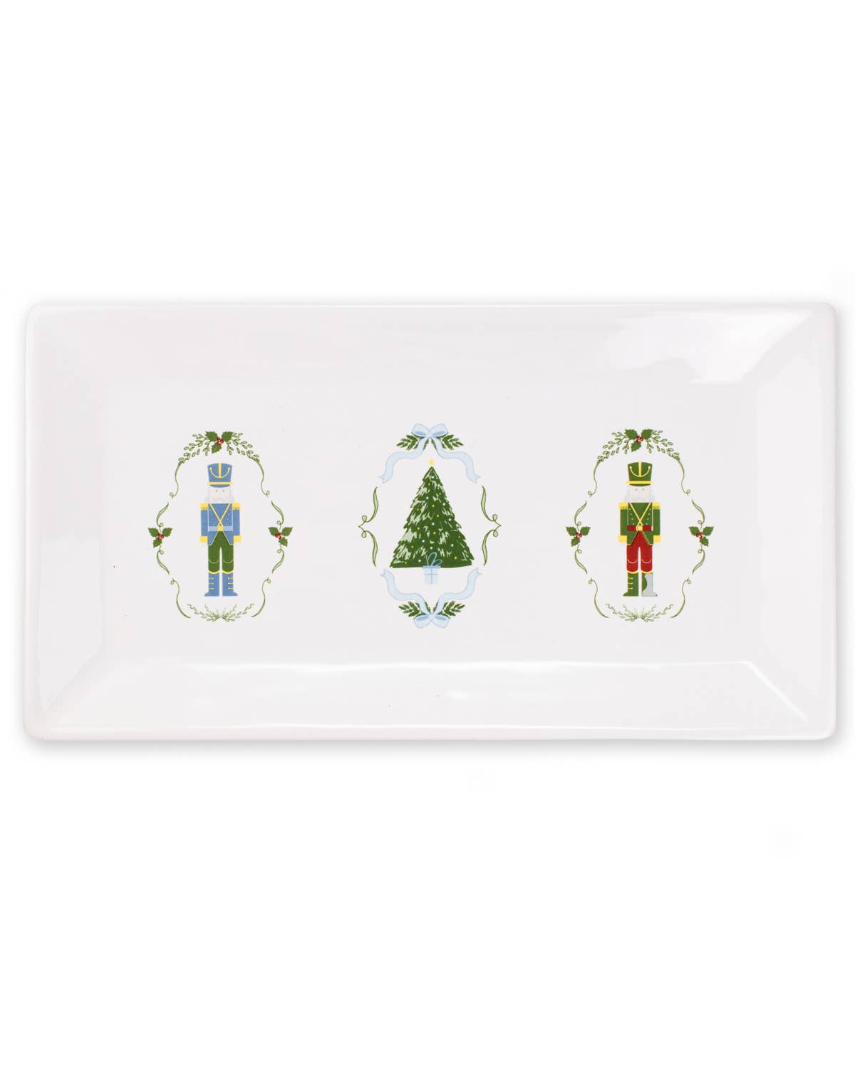Nutcracker Waltz Rectangle Platter White/Multi 12x6.5