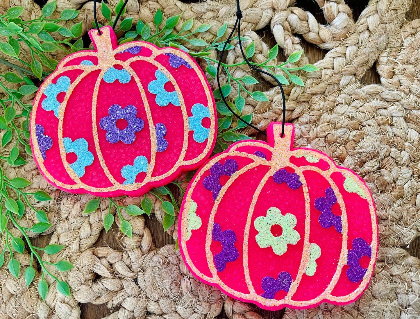 Floral Pumpkin Car Freshie