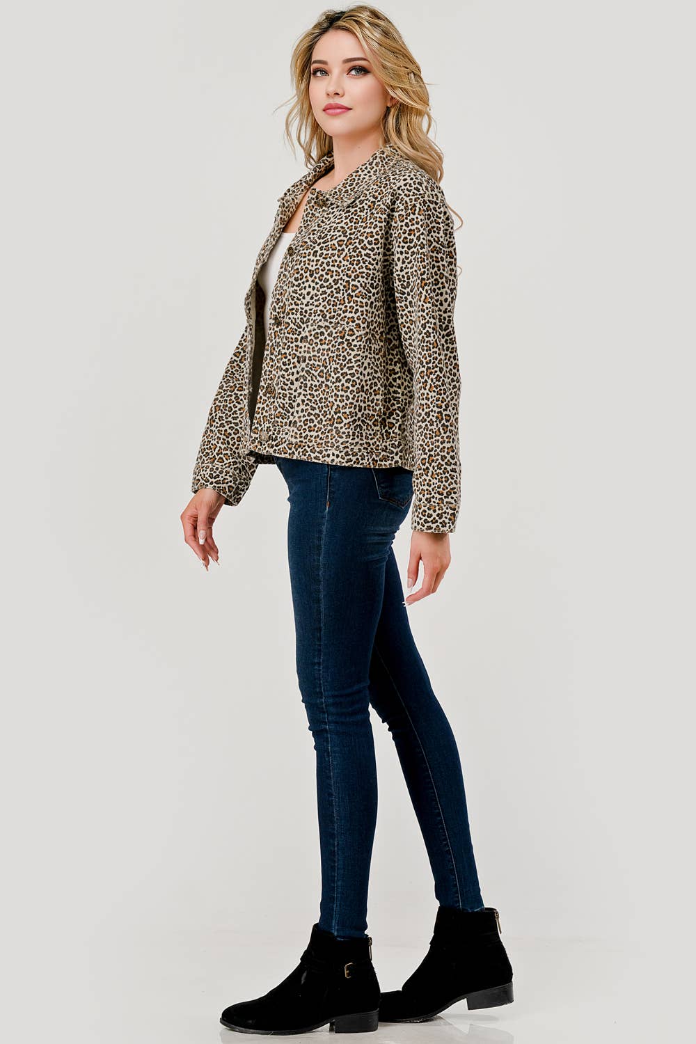 Leopard Print, Animal Print Denim Jacket
