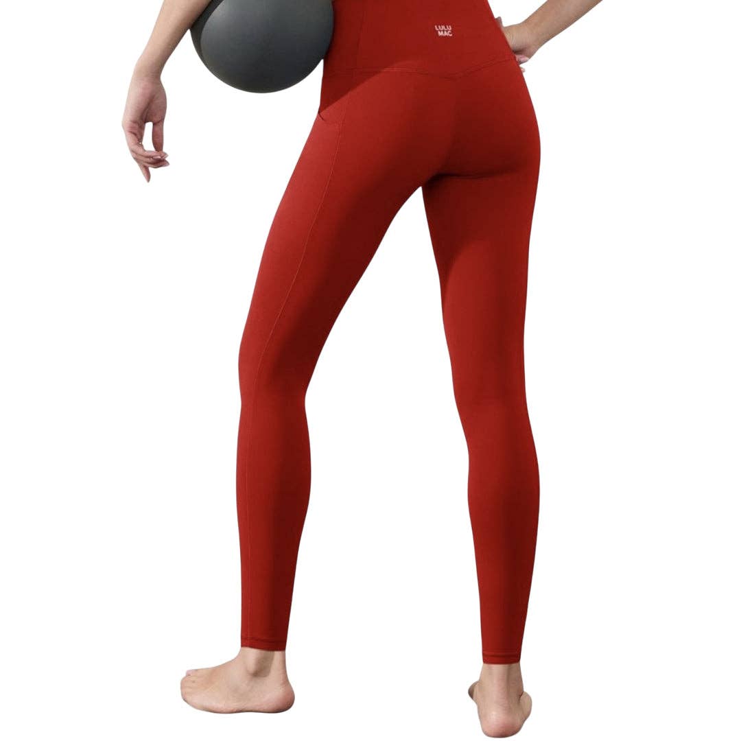 SLG-4248 SOLID LEGGINGS RED