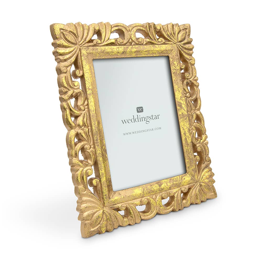 Set of 2 Gold Ornate Wood Decorative Picture Frames -2 Sizes