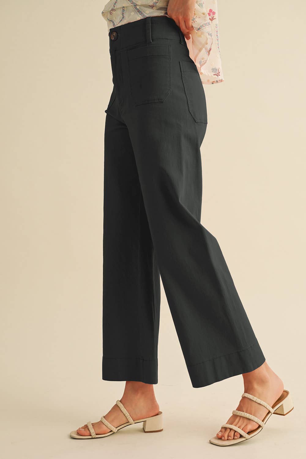 HIGH WAIST CROPPED WIDE LEG PANTS MP3303