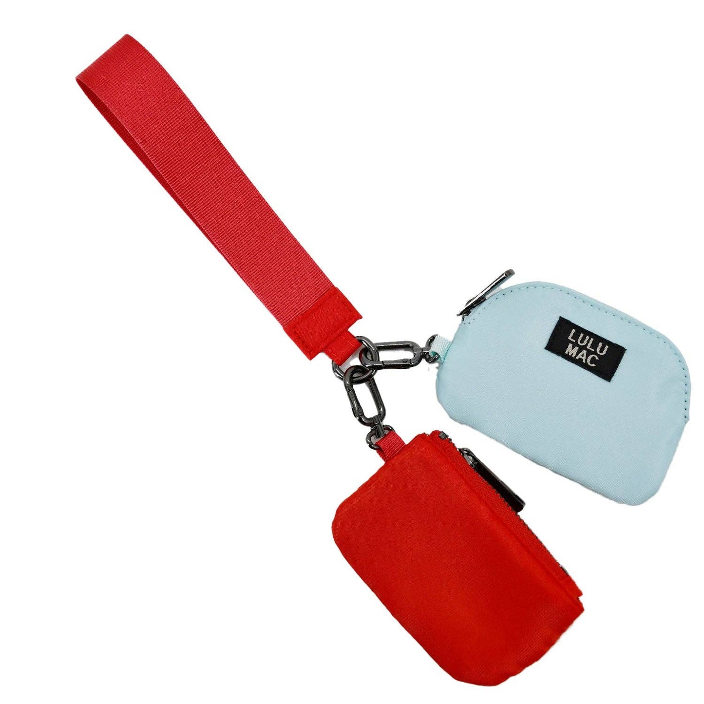 DP-8162 Red/Light Blue Lulu Mac Double Pouch Wristlets