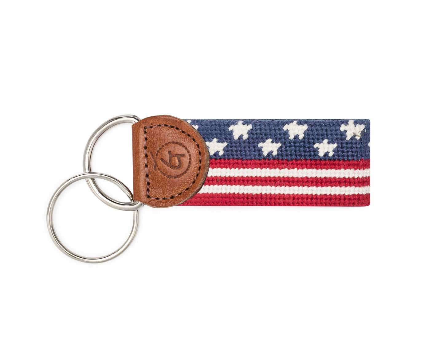 Stars and Stripes Needlepoint Keychain