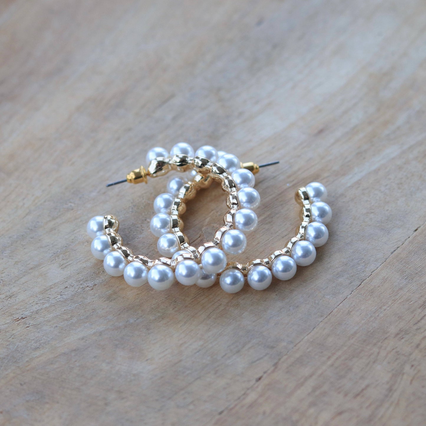 Pearl Hoops Earrings | Southern Style Hoop