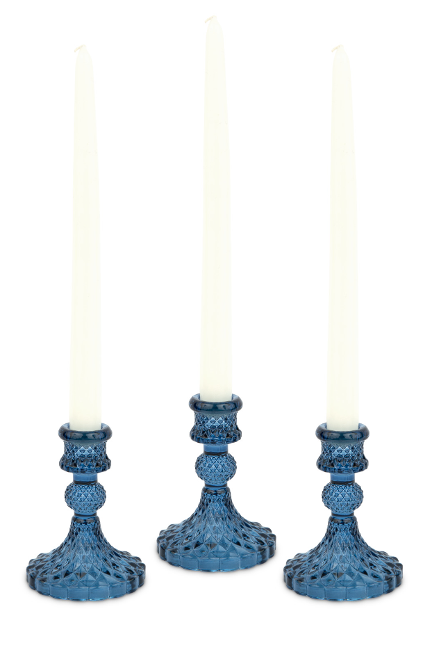 Vintage Style Pressed Glass Candle Holder