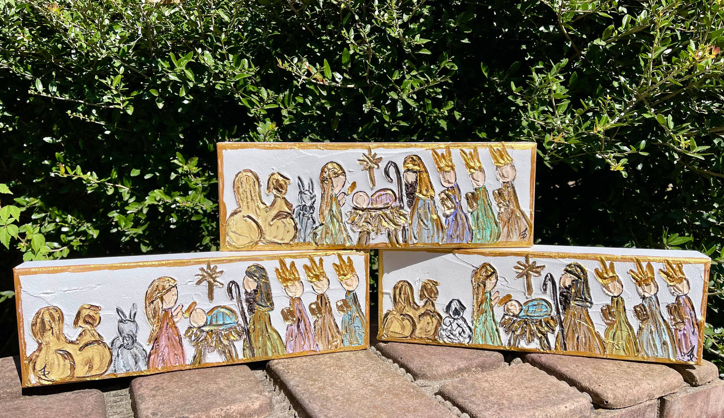 Nativity scene on canvas