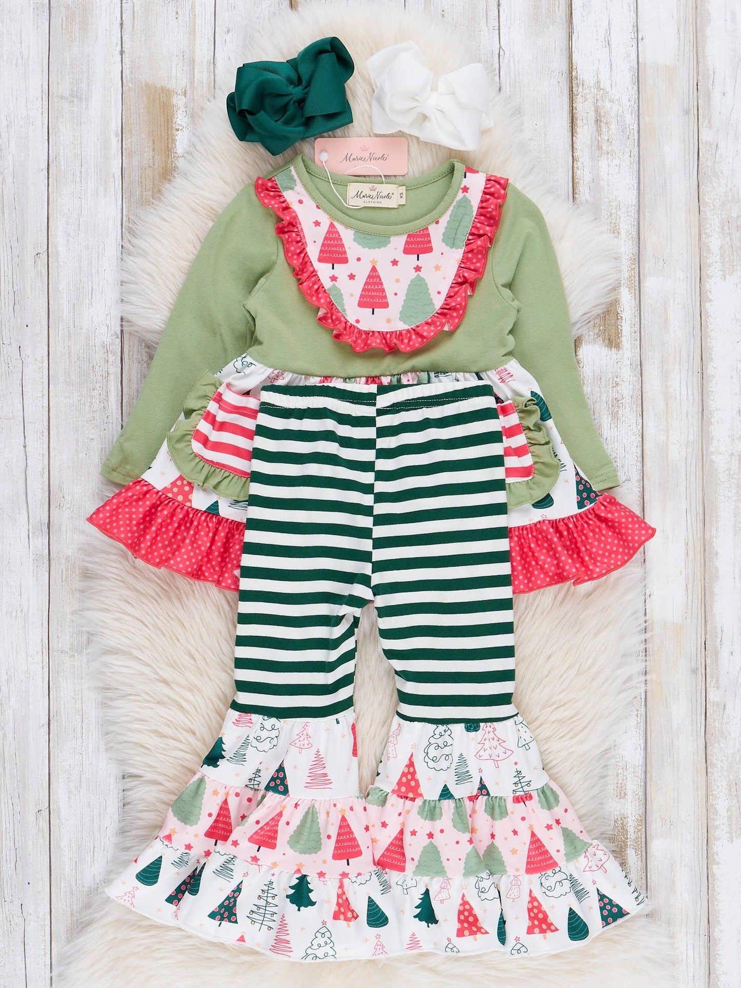 Pocket Flara Bells Outfit - Holiday Evergreens