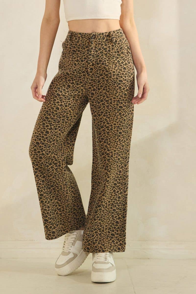 Wild Side Leopard Wide-leg Pants