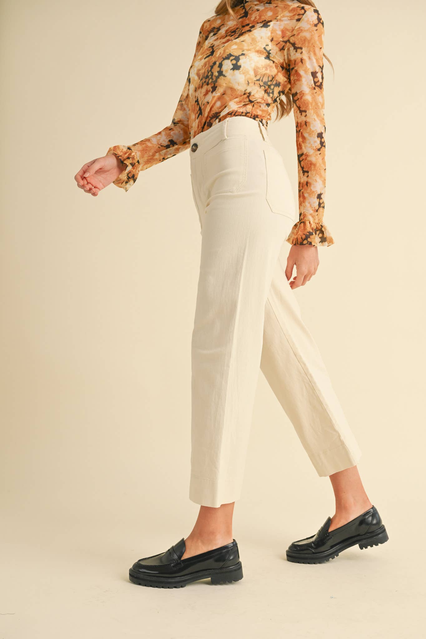 HIGH WAIST CROPPED WIDE LEG PANTS MP3303