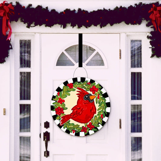 Christmas Cardinal Door Hanger