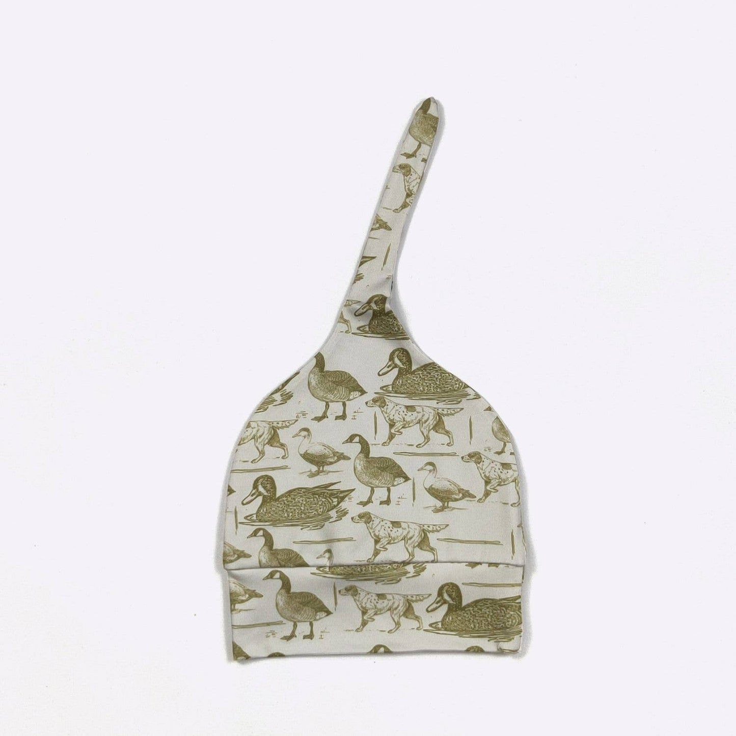 Olive Duck Hunt Baby Knotted Gown