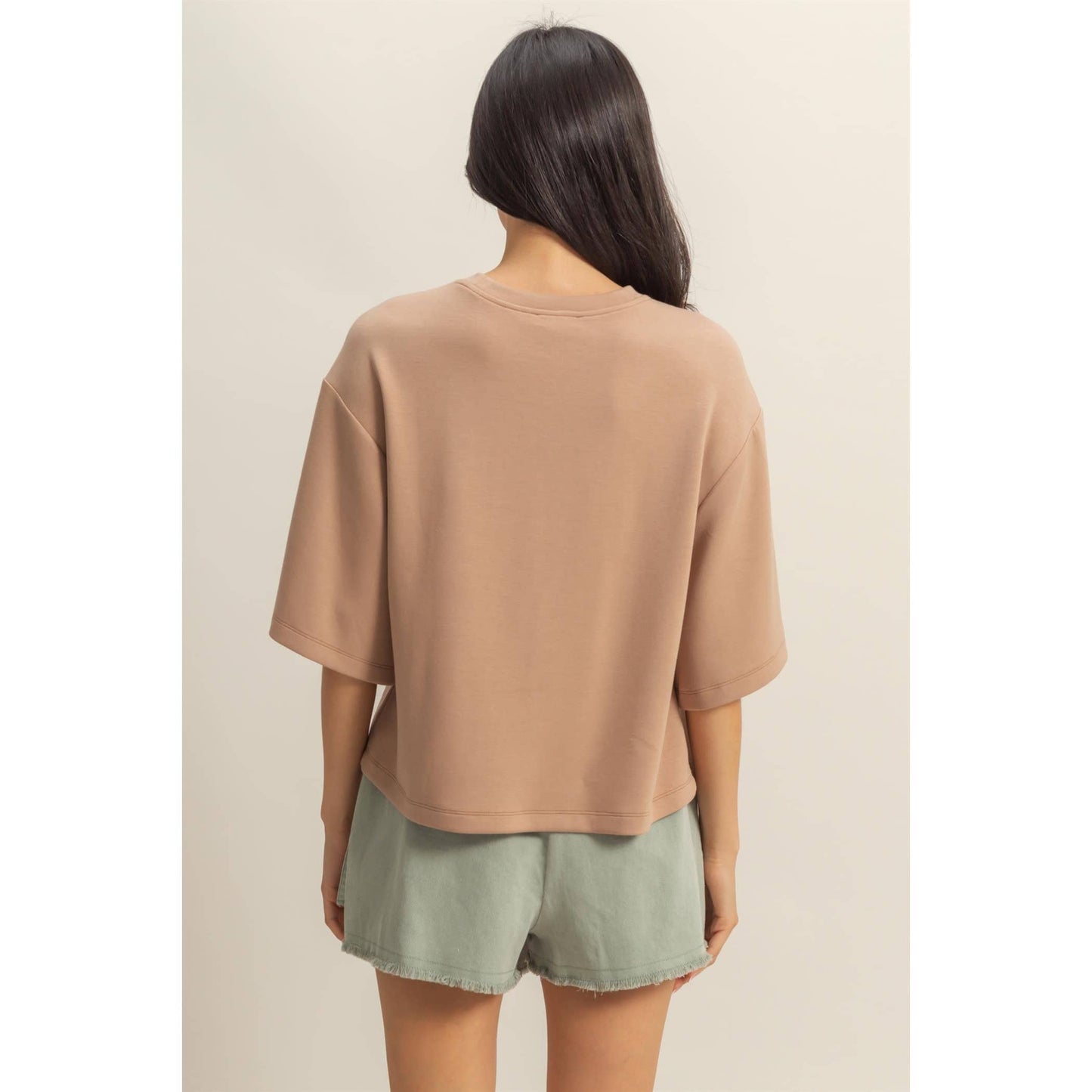 Double Knit Drop Shoulder Everyday Basic Top