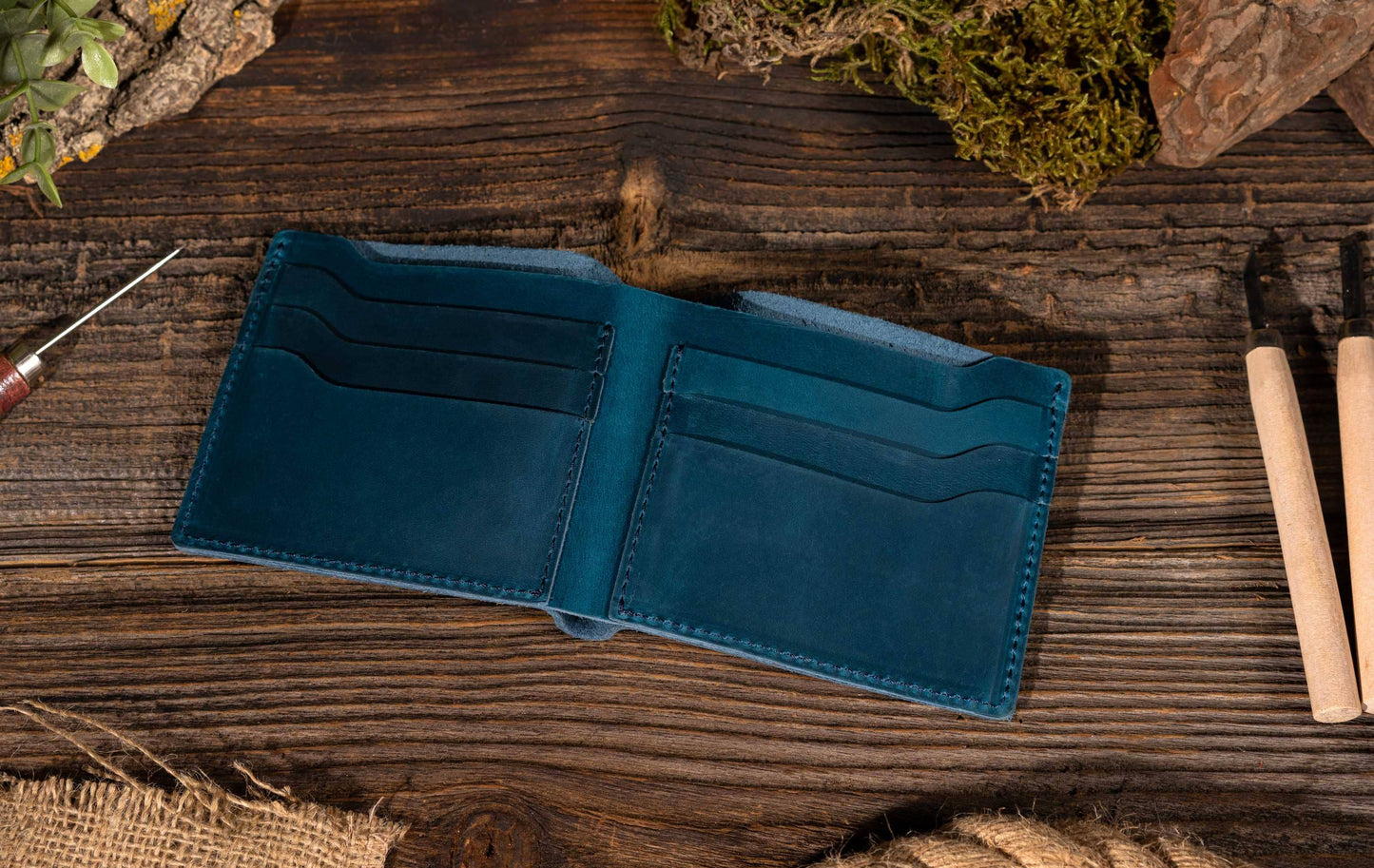 Leather Wallet,  Bifold Wallet, Handmade Wallet for Men