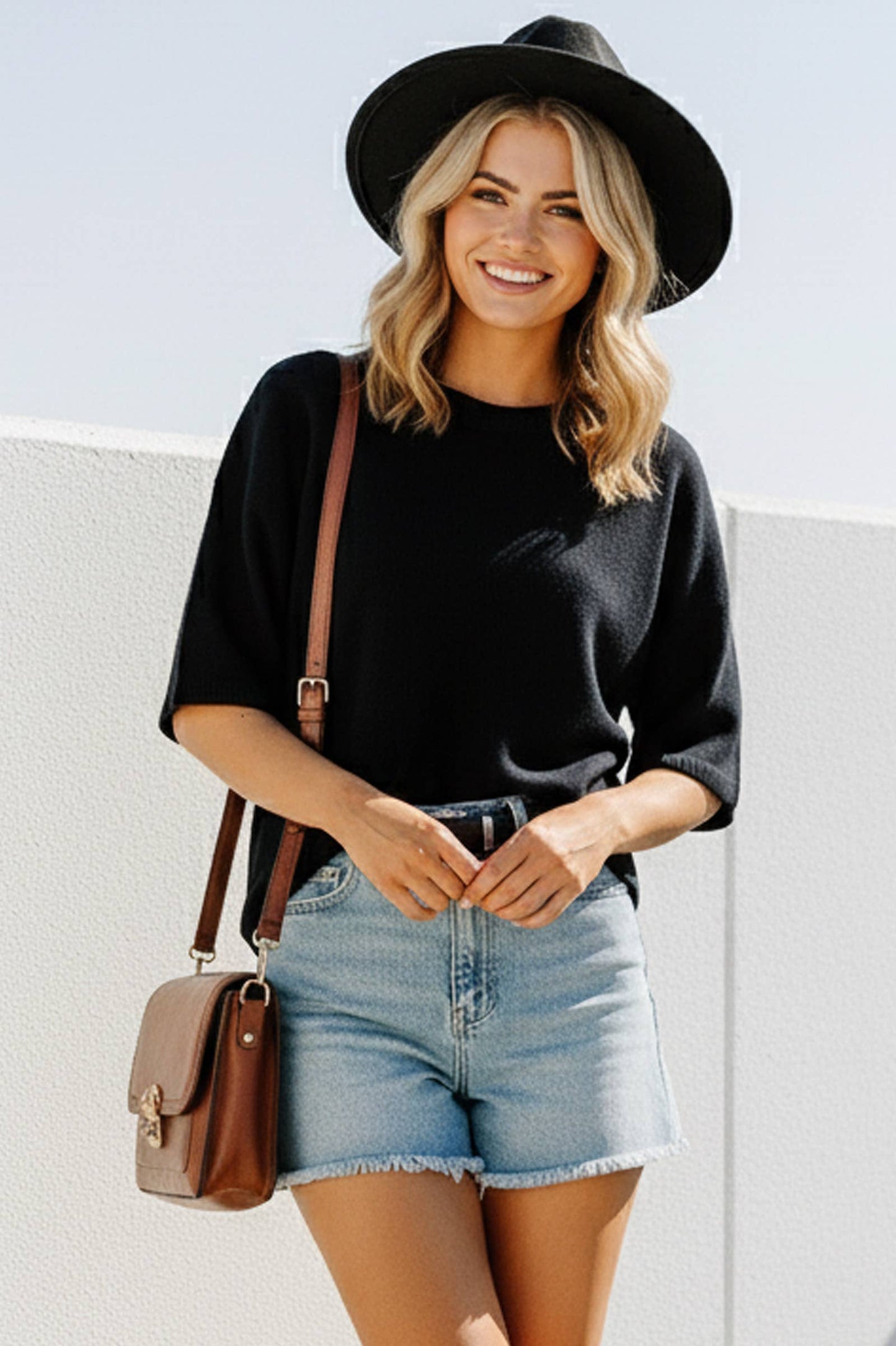 Short Sleeve Relaxed Sweater Top