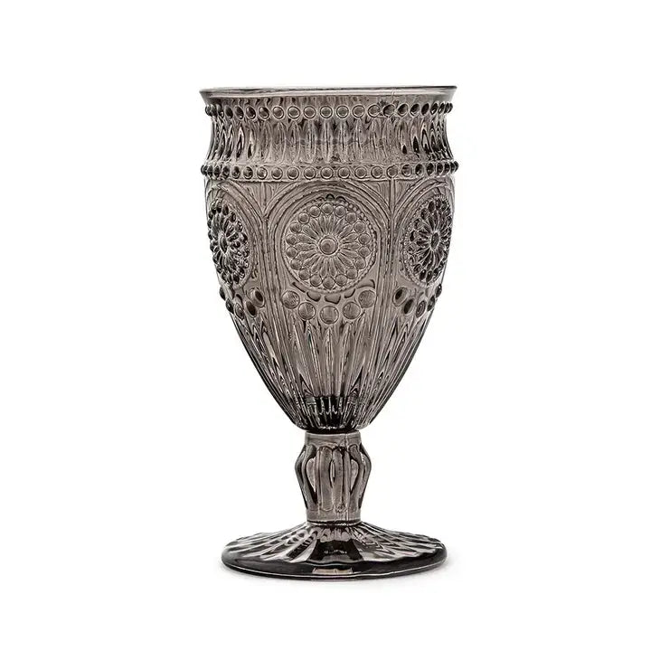 Vintage Style Pressed Glass Wine Goblet