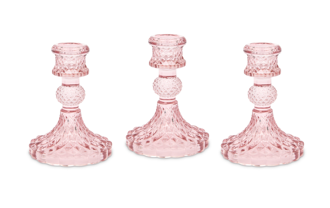 Vintage Style Pressed Glass Candle Holder