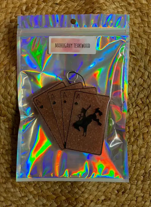 Brown Western Cards Car Freshie