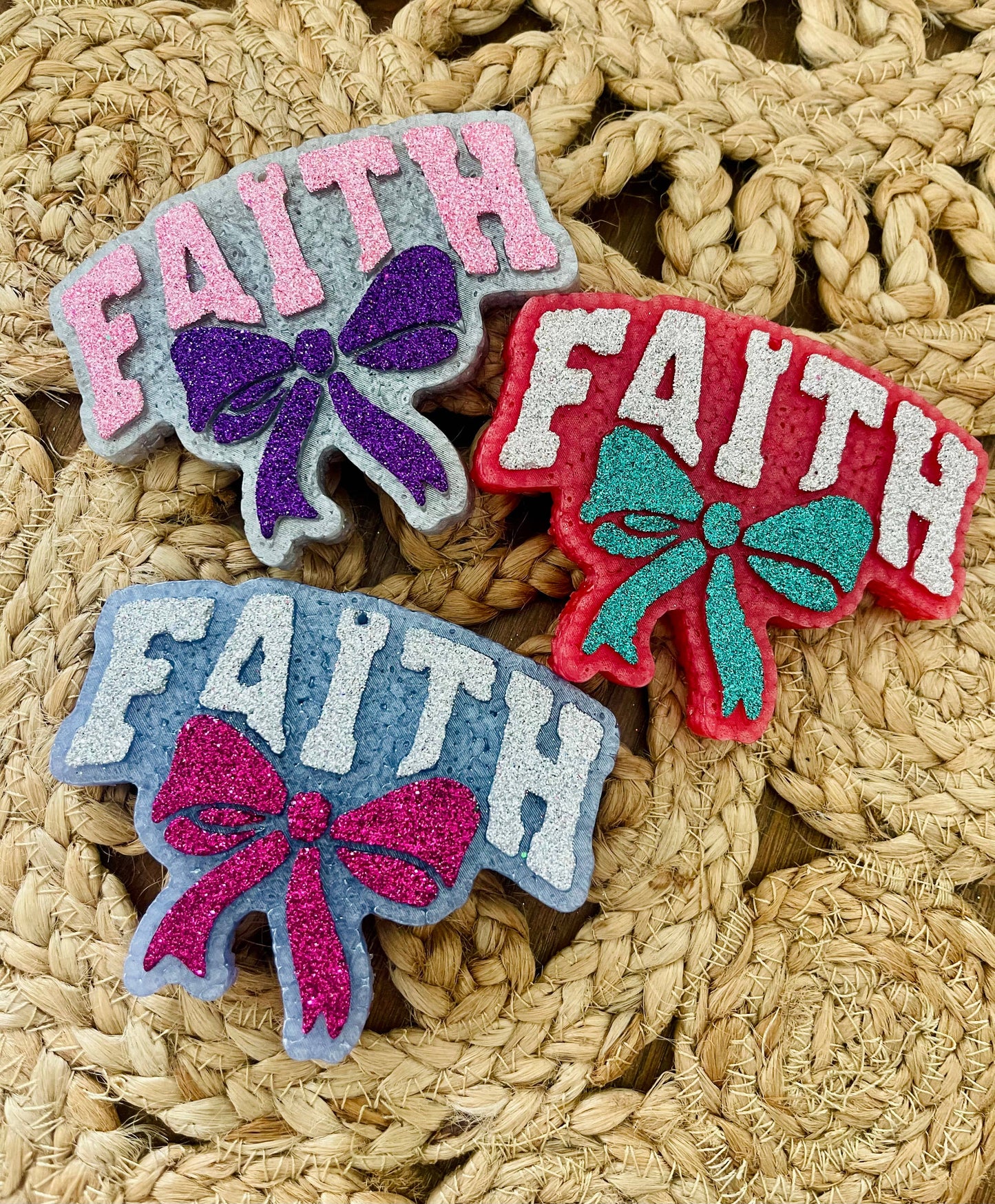 Faith with Bow Car Freshie 