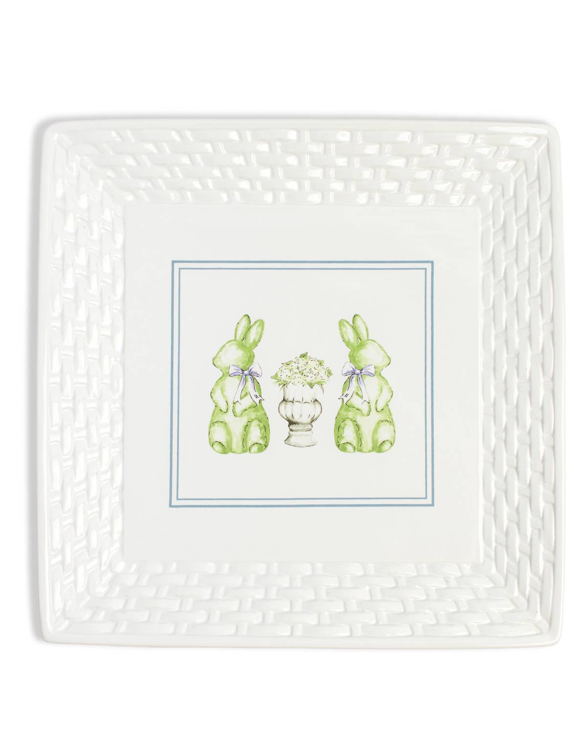 Francesca Bunny Platter   White/Multi    11.5x11.5